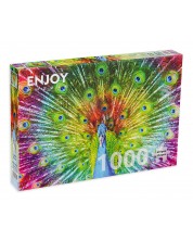 Puzzle Enjoy de 1000 de piese - Păun multicolor